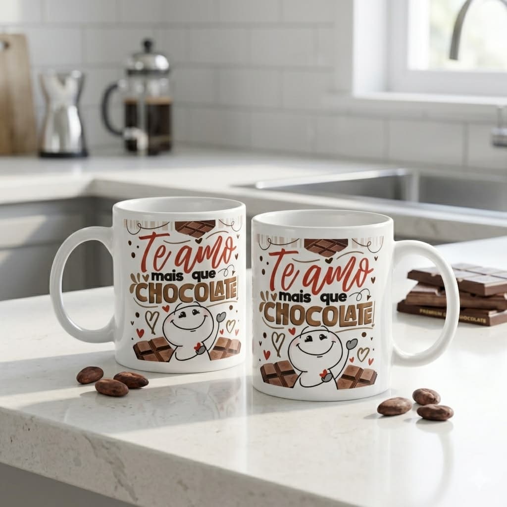 Caneca Te amo mais que chocolate
