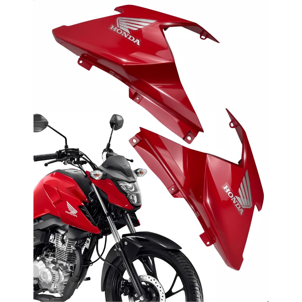 Par Aba Tanque Fan Titan 160 2025 2026 Encaixe Fábrica Sem Adaptação + Adesivos Kit