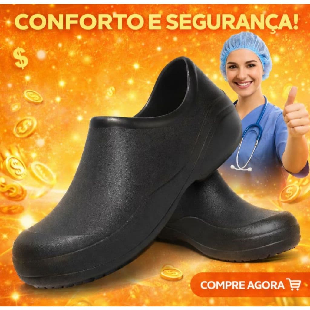 Sapato Masculino Profissional Epi Hospitalar Enfermagem Cozinha Unissex Envio Rapido