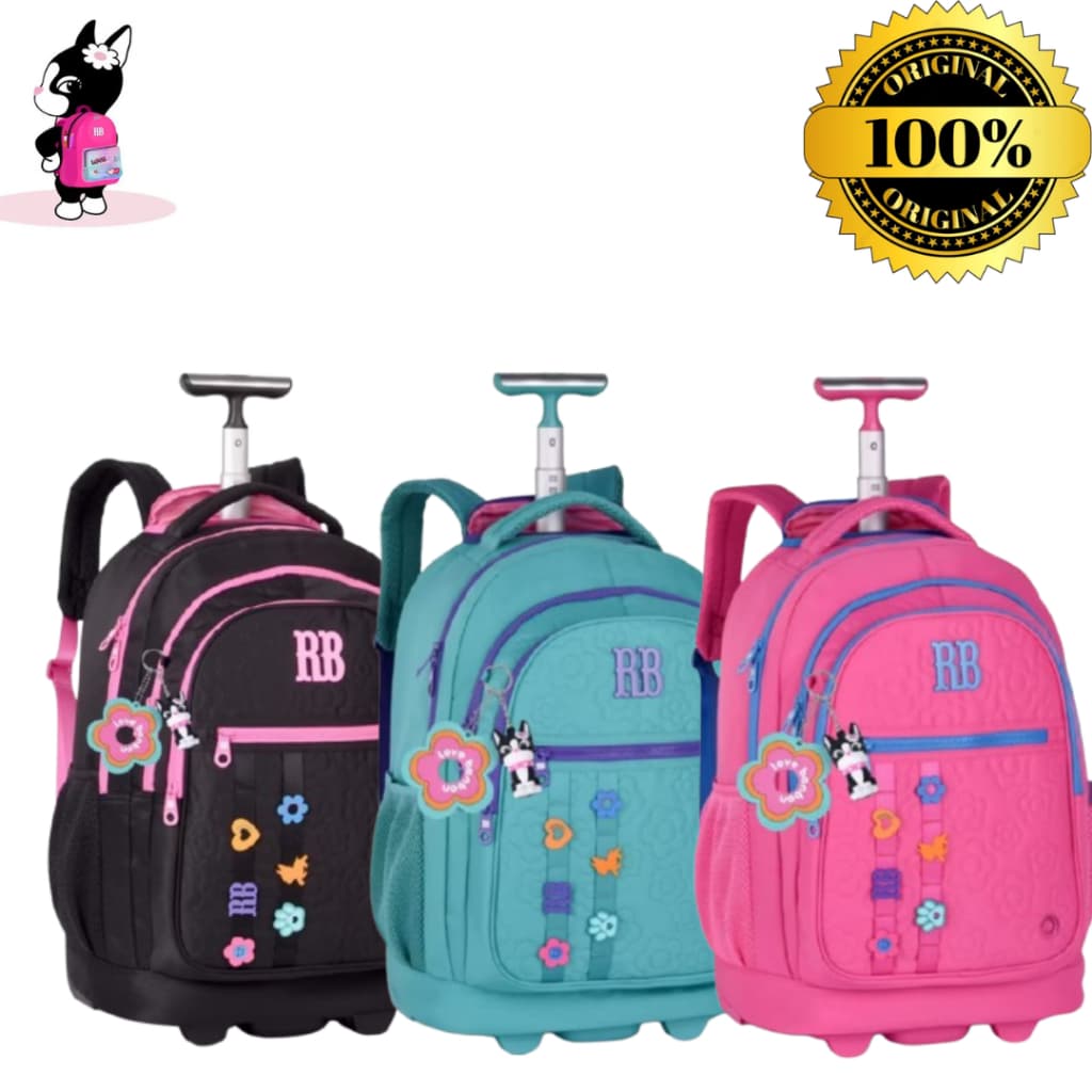 Mochila De Rodinha Rebecca Bonbon Oficial Jeans Rb27023