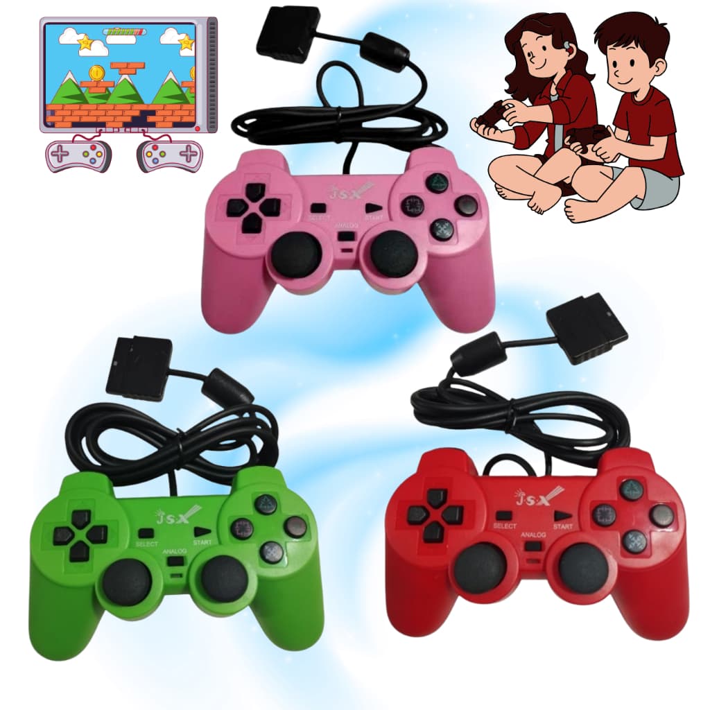 Controle Para PS2 Com Fio Doubleshock 2 Qualidade Premium Colorido