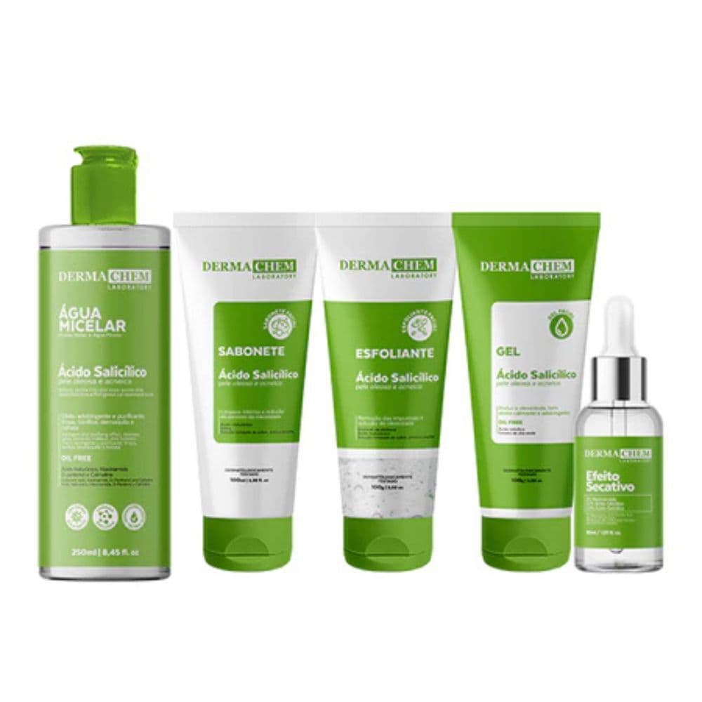 Kits Skincare Limpeza de Peles Oleosas Salicilico Anti Acne  Dermachem
