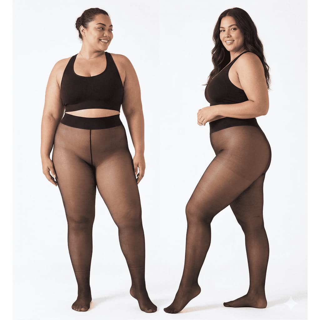 Meia calça plus size termica forrada em pelinhos translucida 44 ao 52 conforto e estilo