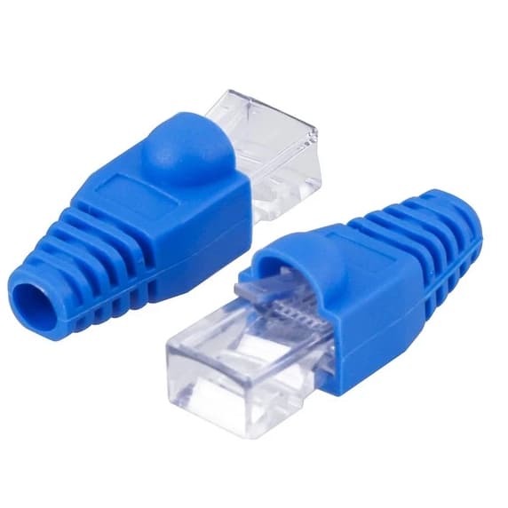20 Kit Conector Rj-45 Cat-5 E Banho Ouro 8 Vias Com Capa Protetora