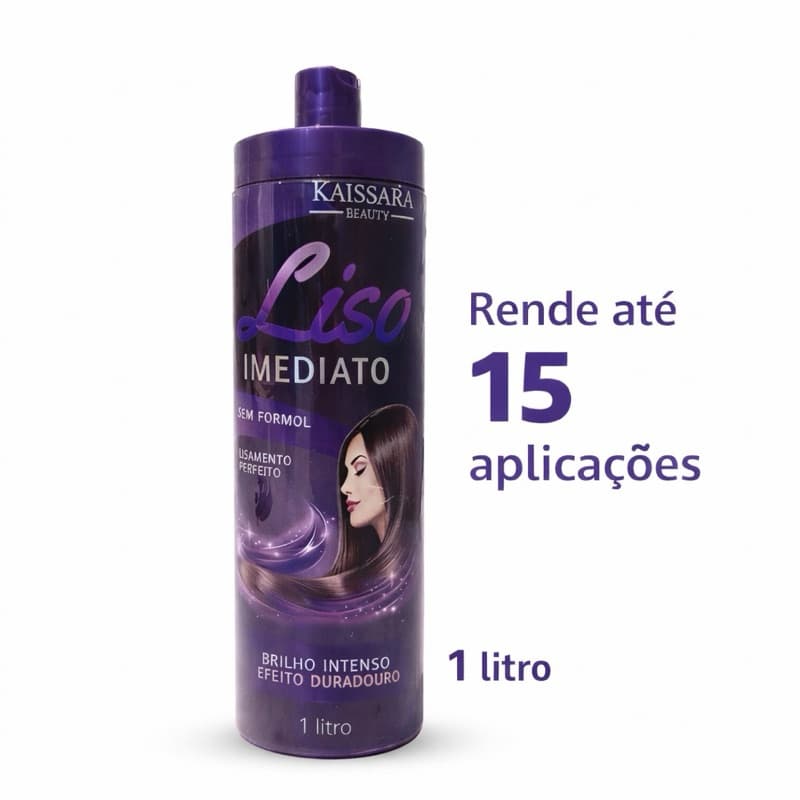 Progressiva Kaissara 1 Litro Liso Imediato e Espelhado Alinhamento Capilar Profissional Redução de Volume Original