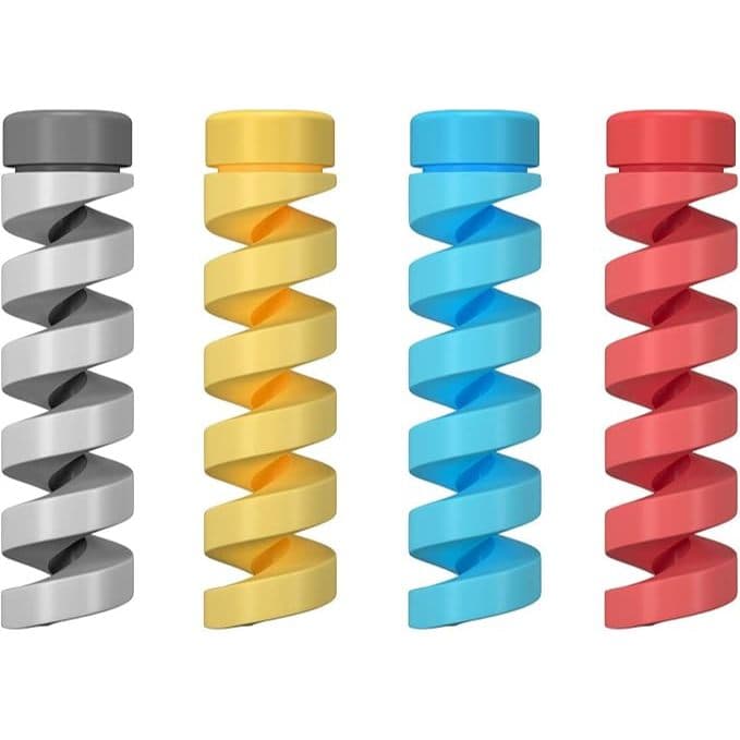 Kit 4 Protetor Espiral de Cabo Anti Quebra | Durável Flexível e Universal