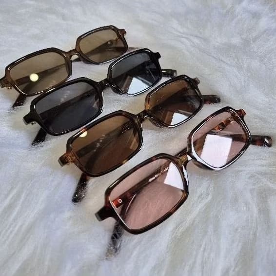 KIT ÓCULOS RETANGULAR RETRÔ ONCINHA LEOPARDO MODA VIRGÍNIA UNISSEX FEMININO MASCULINO LENTE ROSA PROTEÇÃO UV400 SOL COR