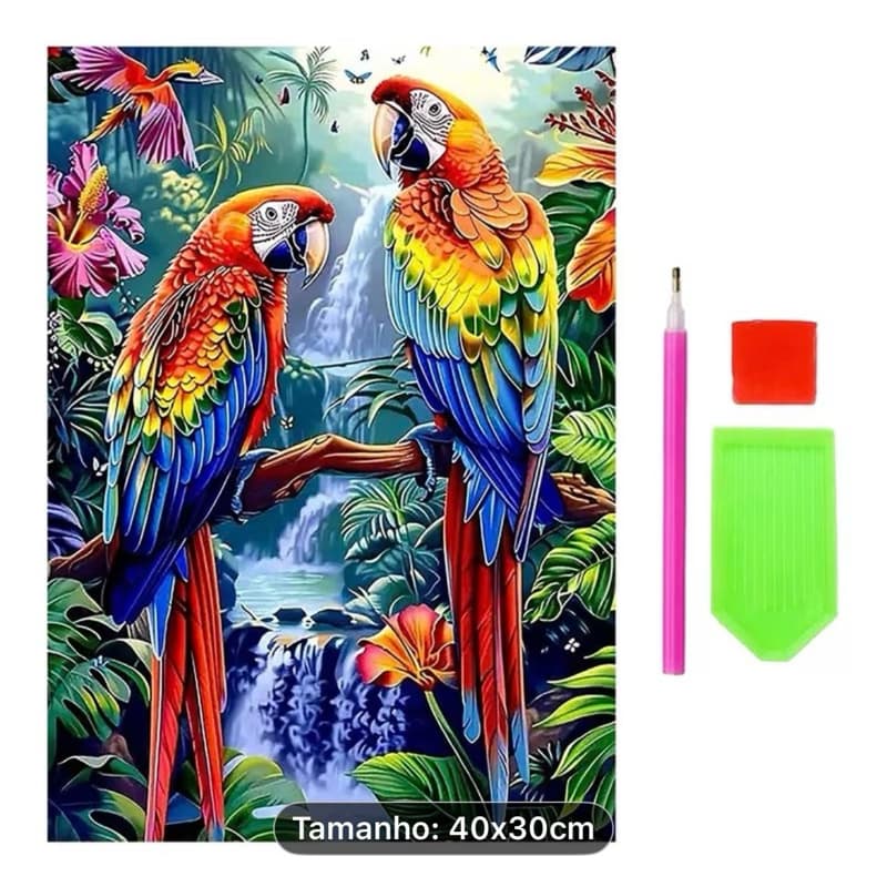Kit pintura diamante tela DIY anti estress personagens e paisagens