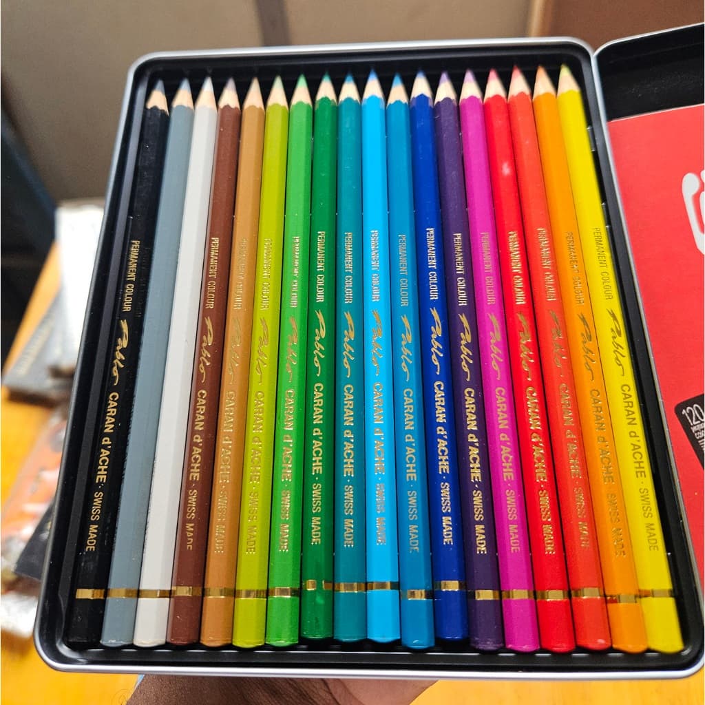 Kit Estojo com Lápis Caran Dache Prismalo Aquarelle Swiss Made 18 Cores - 0666318