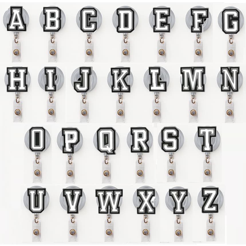 Porta Crachá | Roller Clip Retrátil | Crachá Letras | Crachá Alfabeto