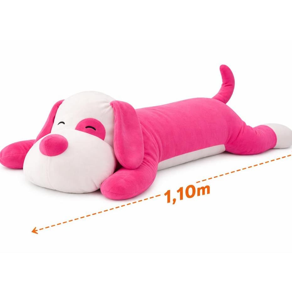 Travesseiro Corpo Xuxão Dog 1,10M Pelúcia Grande Varias Cores Cinza Rosa Pink Caramelo