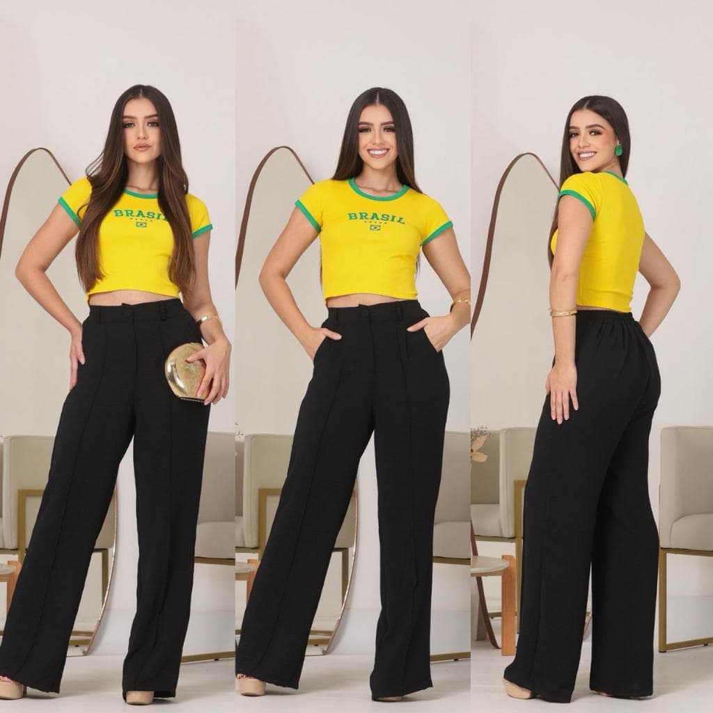 CALÇA PANTALONA FEMININA DUNA COM FORRO E BOTÂO TENDENCIA 2026
