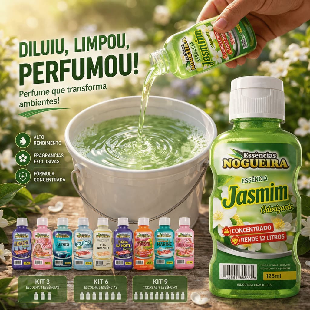 Kit de Essências Nogueira Alfazema Aromatizante De Ambiente Para Umidificador De Ar ou Limpeza
