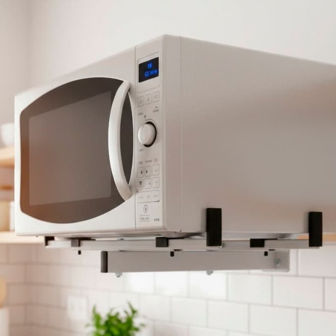 Suporte Para Microondas Forno Elétrico Parede Ajustável Aço Branco