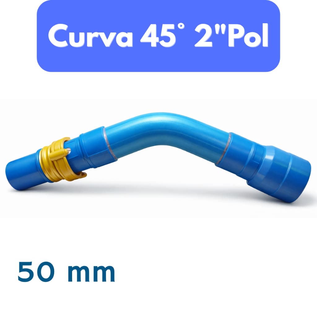 Curva 45° 2” polegadas PVC engate rápido ER Peça de irrigação para lavouras Marca Tigre Meia Curva de 45° Graus 2 pol