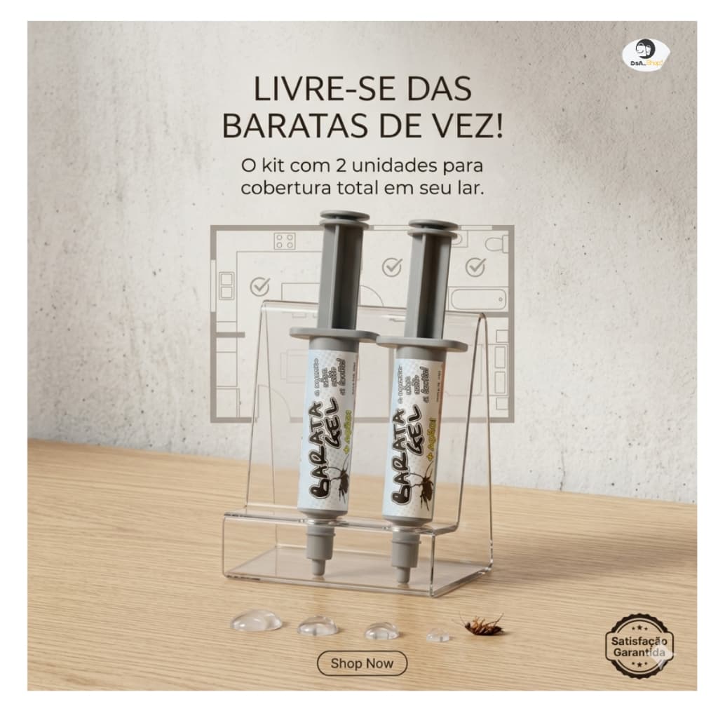 Gel Para Elimina Barata 10g Kit com 2 und