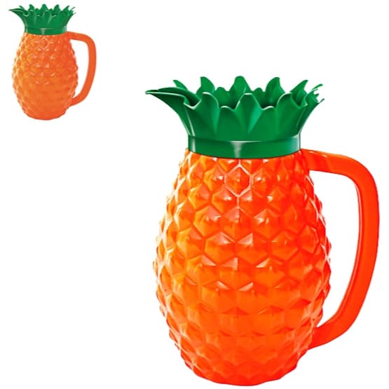 Jarra Plástica Abacaxi - Durável e Reutilizável, Design Redondo, 1,5L