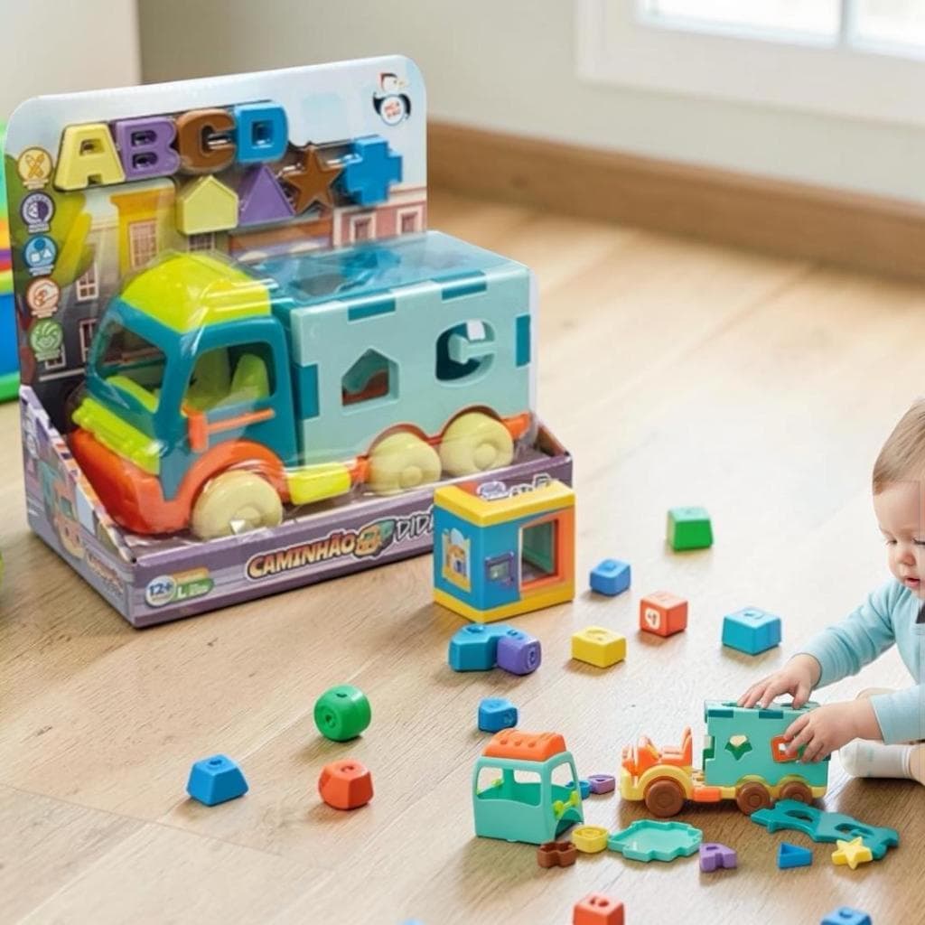 Caminhão Didático Menino Menina Brinquedos Educativo Pica Pau