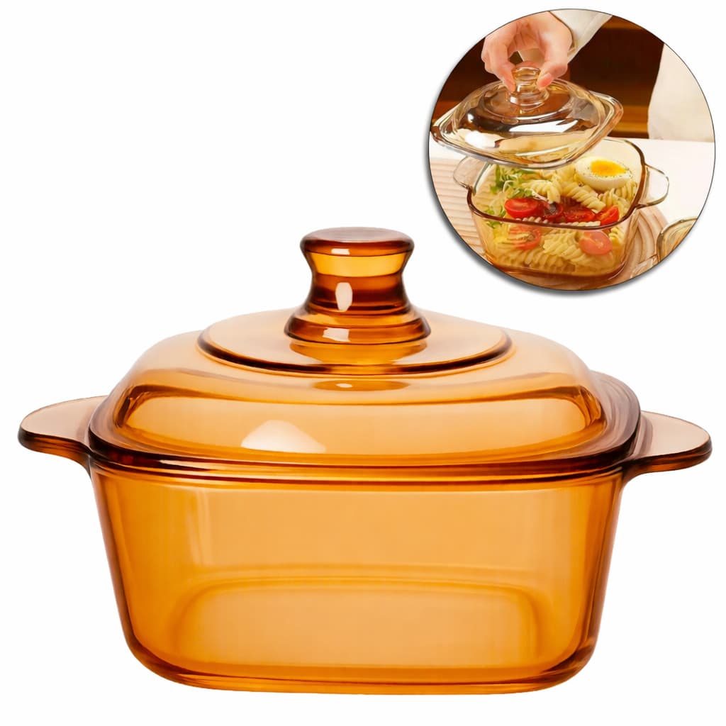 Tigela Travessa Pote Âmbar Vidro 850ml Elegante Servir Decoração Mesa Posta Resistente Premium Luxos