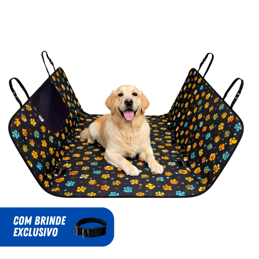 Capa Protetora de Banco Traseiro Impermeável Pet com Visor + Cinto Pet Cães e Gatos ENVIO IMEDIATO