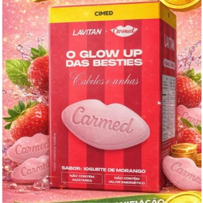 Lavitan Glow Up Besties Cabelo e Unha 60 Comprimidos Mastigáveis Carmed