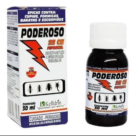 Poderoso 25CE 30ml Contra Cupins Formigas Baratas Carrapatos Pulgas e Escorpiões