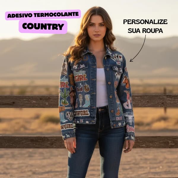 Adesivo DTF Country Adesivo Termocolante Para Personalizar Calça Jaquetas Camisas Roupas Pronto para Estampar