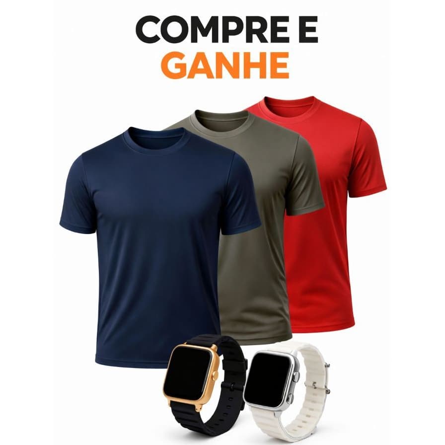 Kit Masculino Camisa Dry Fit Proteção uv + Relógio Digital Premium Prova D"Agua Moderno
