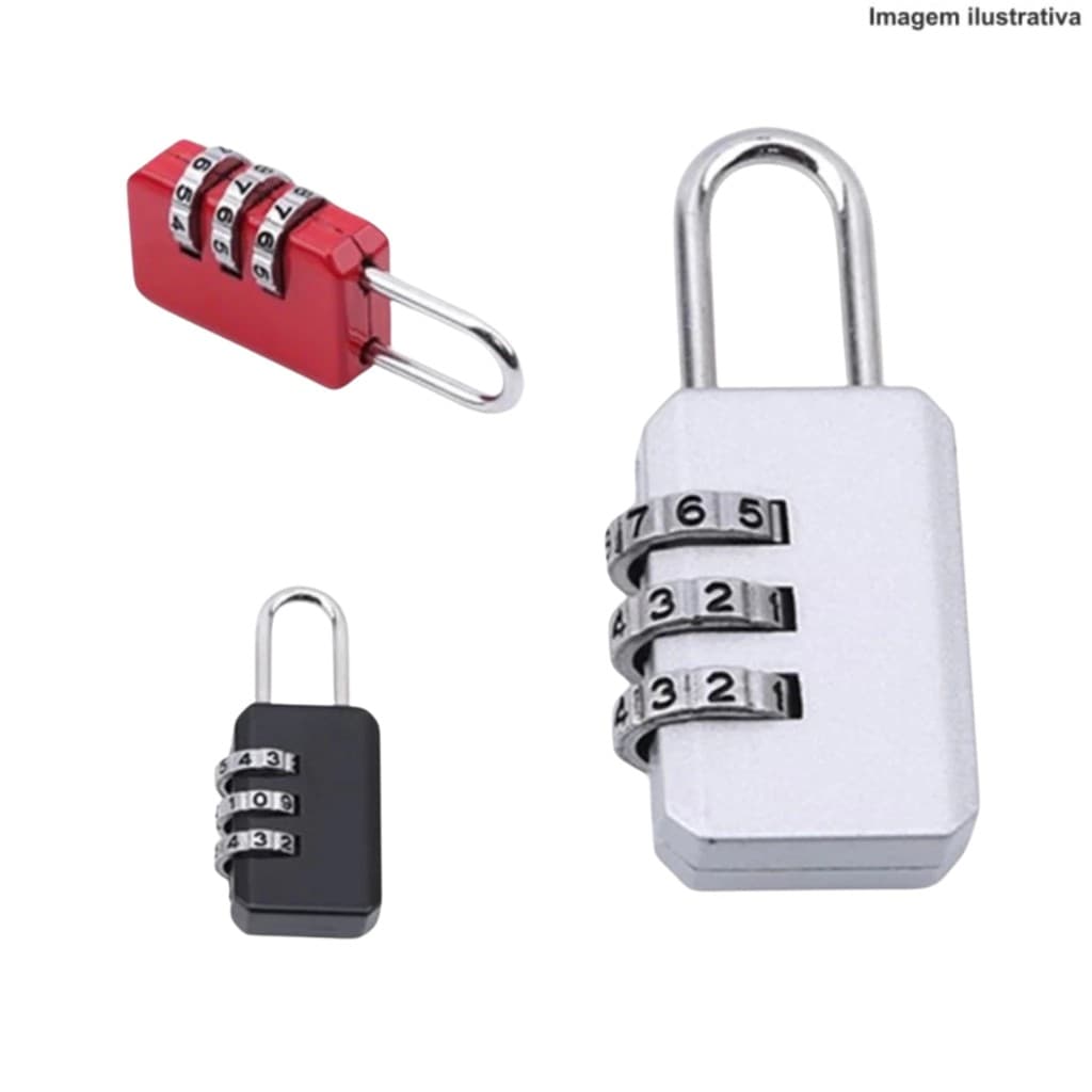 CADEADO PEQUENO C/SENHA PARA MALAS MOCHILAS BOLSAS PORTATIL CL-321A JF Y2K