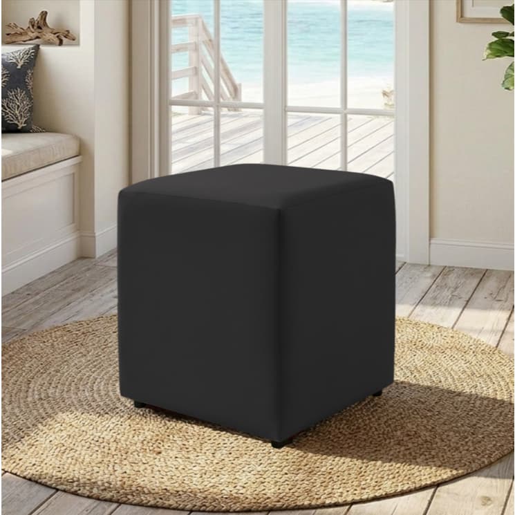 01 Capa De Puff Quadrado 33x33 Malha Gel Helanca Com Elástico Veste Fácil