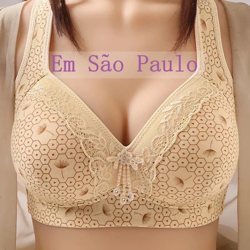 Sutiã Plus Size Sem Bojo com Renda & Alças Largas - Conforto e Suporte Maximo