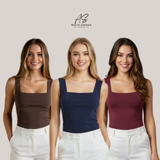 Kit 3 Blusinha Regata - Casual Tendencia Moda Trabalho Faculdade Dia Dia