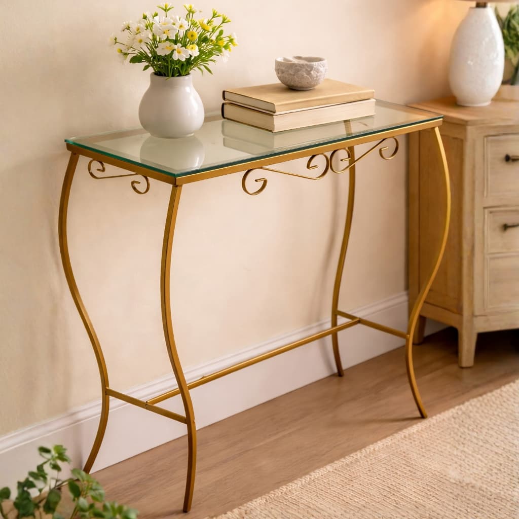 Aparador de Ferro 60 cm Decoração para Sala Luxo Mesa Design Moderno Móveis