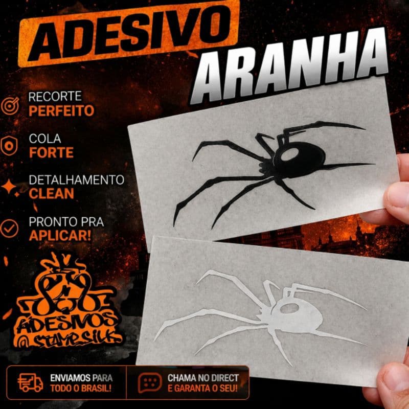 Adesivo Aranha🕷️ 11x5cm Vinil Recortado Moto Bike Capacete À Prova D’Água