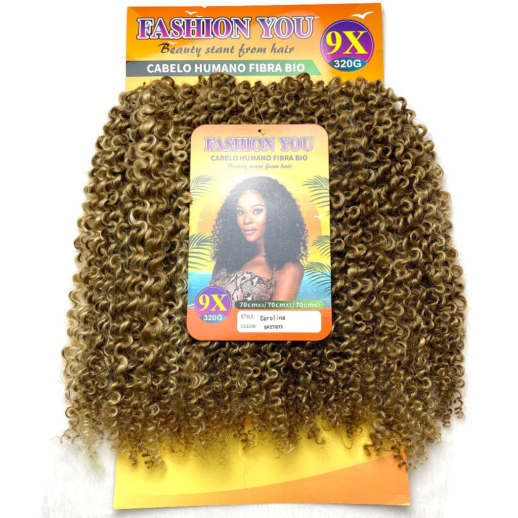 Cabelo Cacheado Crochet Bio Fibra Macio CAROLINA Curl Braid Hair 70cm 320g Pacotão Fashion You