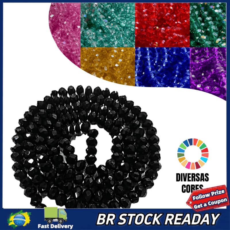 ✅[BR Seller]Fio de Cristal 8mm Flat Facetado Vidro 67~64 Cristais Contas Por Fio Aproximadamente 64 Cores