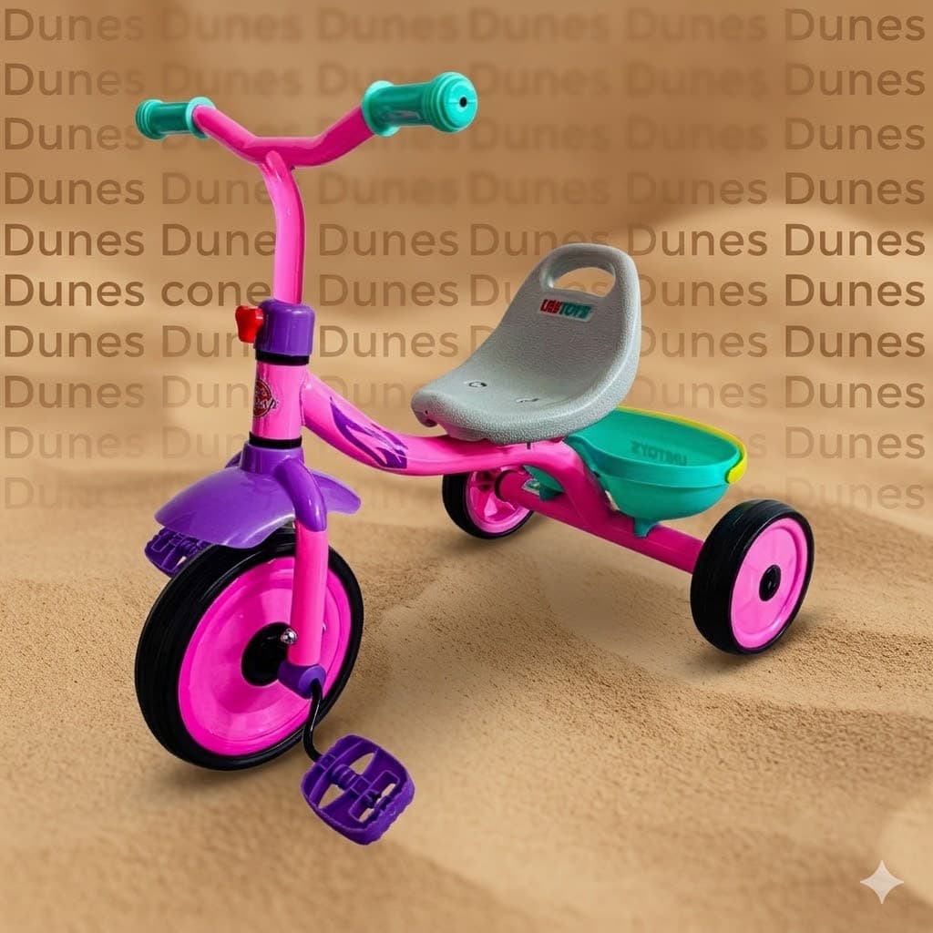 Triciclo Infantil Rosa Com Pedal Seguro Criança 1+ Educativo Resistente Até 30kg