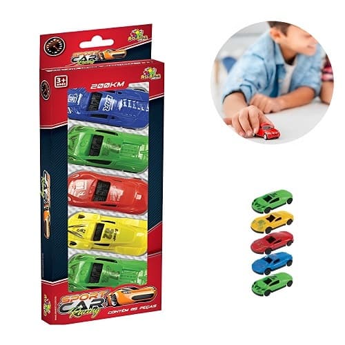 Mini Carrinho Sport Car Racing 5 Unidades Brinquedo Infantil