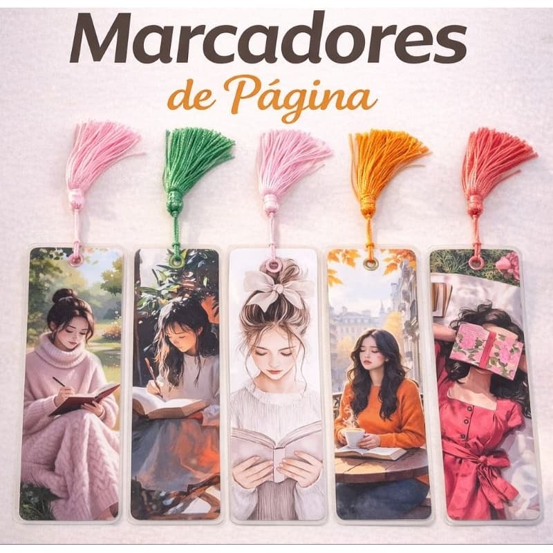 Marcador de Página Leitura PLASTIFICADO e com Tassel