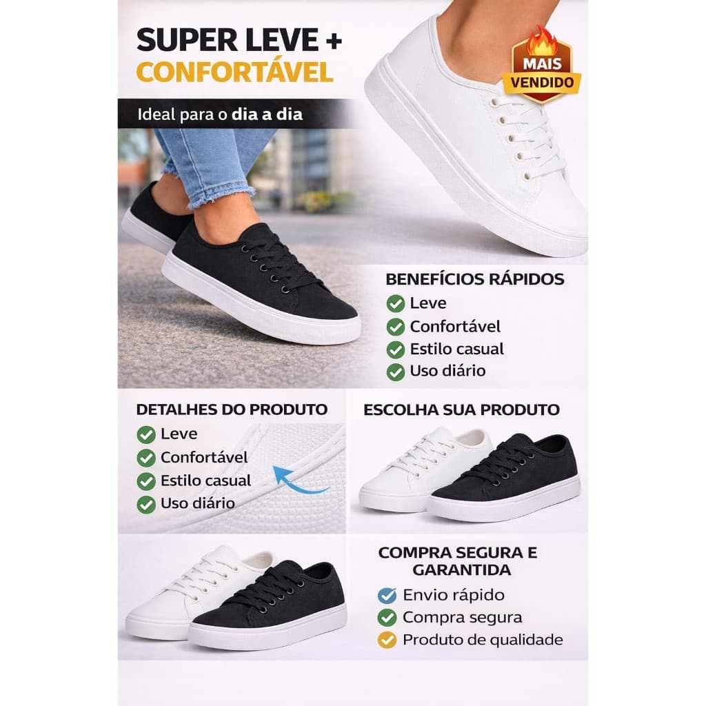 Oadsey Tenis Feminino Casual Levissimo Confortavel Melhor Custo Beneficio Oferta