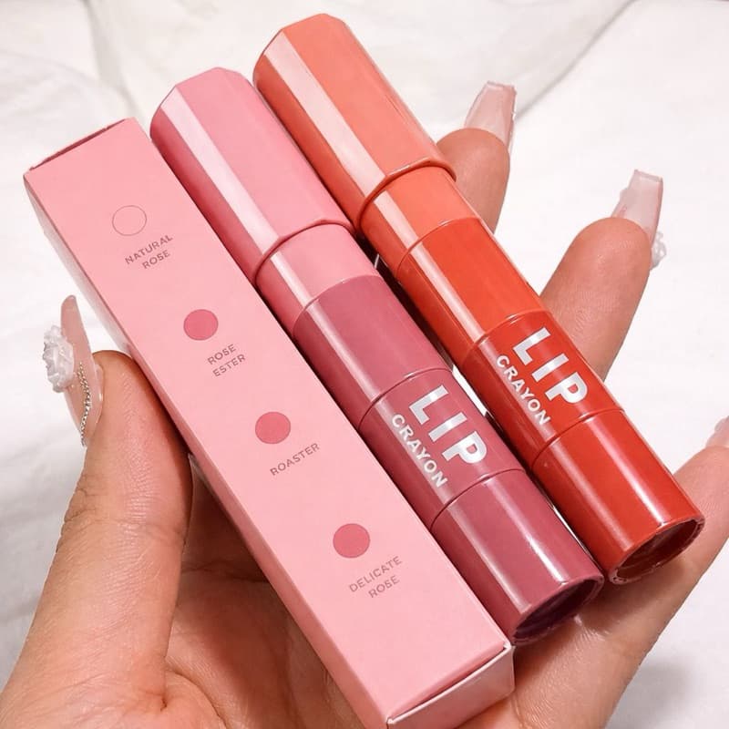 Kit Conjunto Batom Veludo Fosco 4 em 1 Lip Balm Matte À Prova d'água