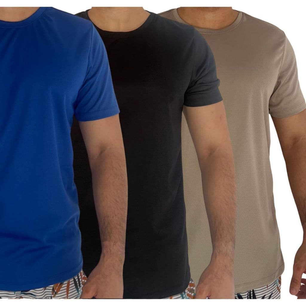 Kit 3 Camiseta Dry fit Respirável Masculina Para Treino Academia Corrida Ciclismo Esportes