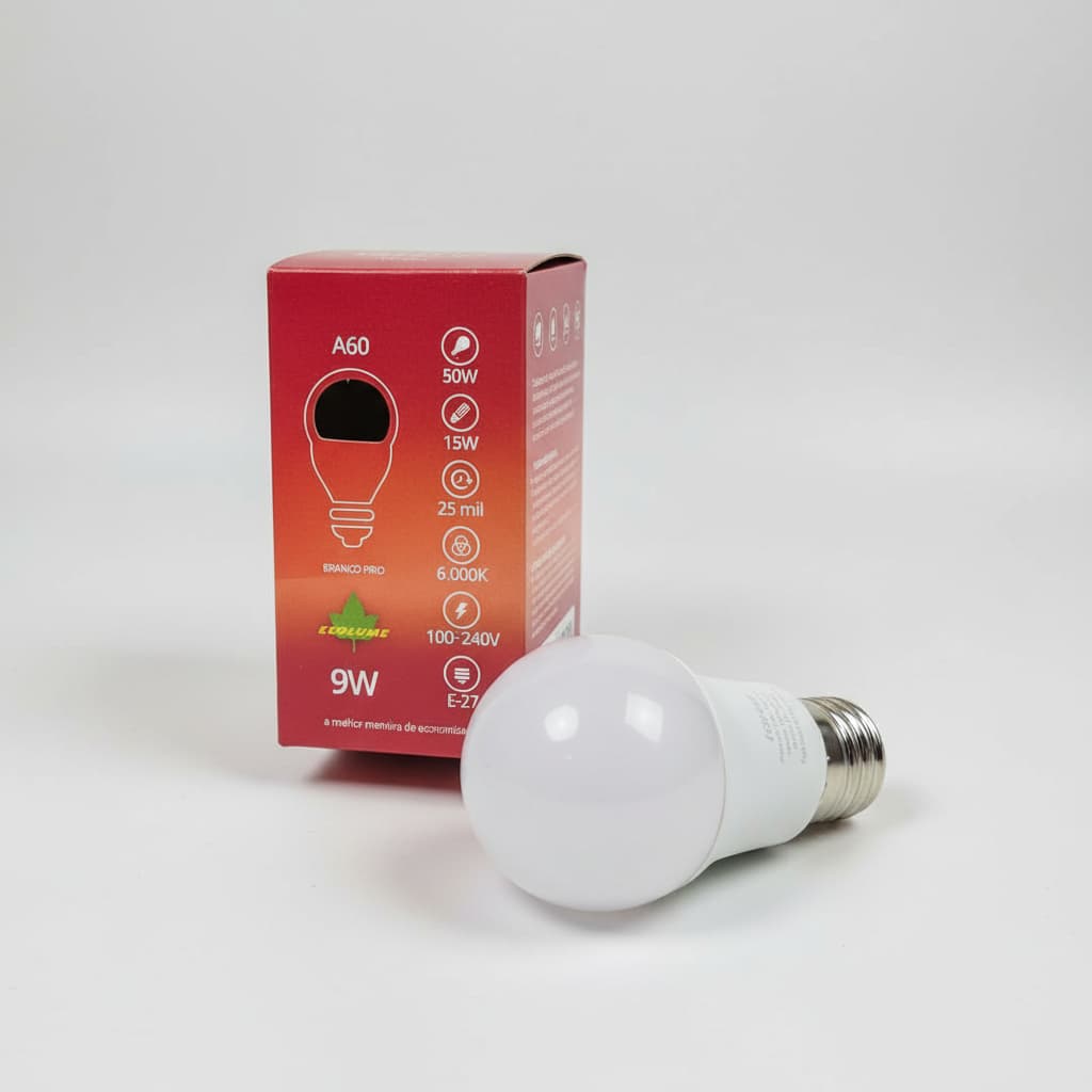 Lâmpada  Led SMD A60 09W 100~240V 6000K