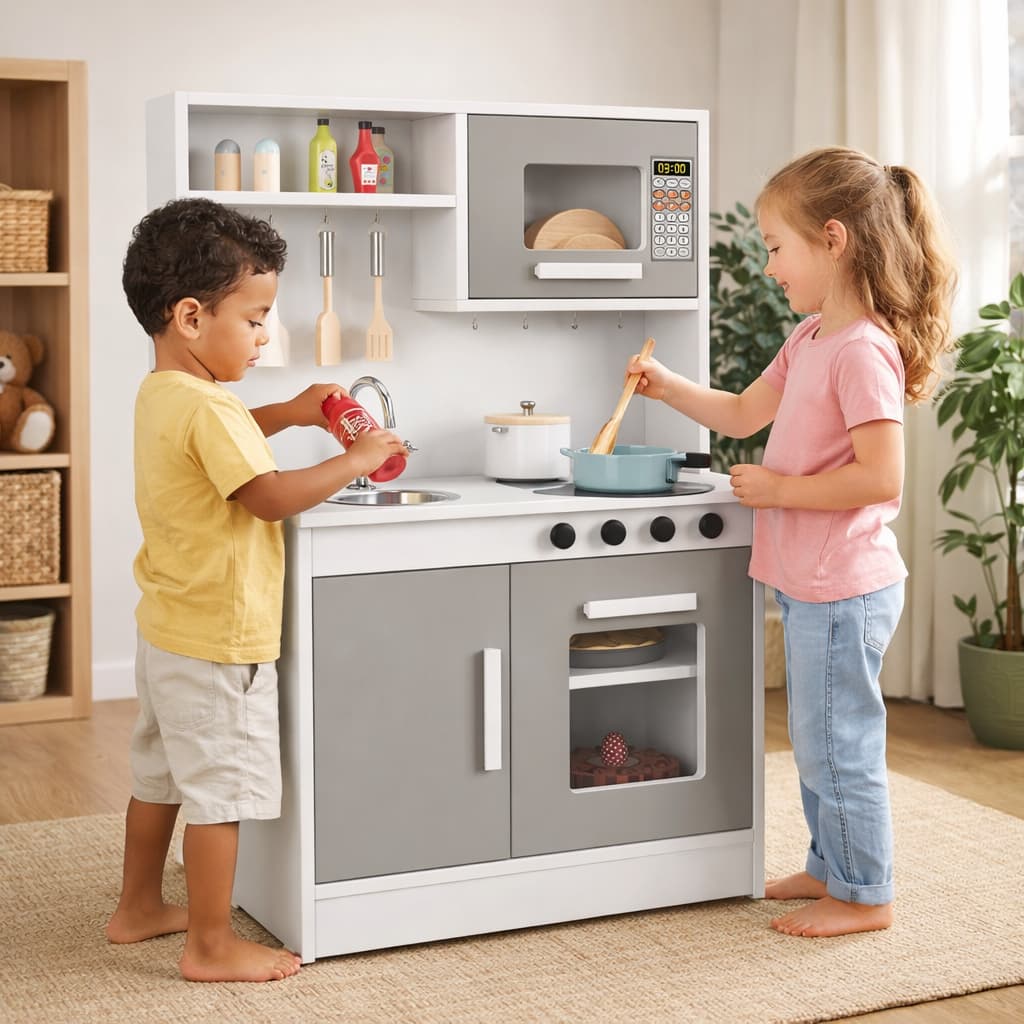 Cozinha Kids Brinquedo Casinha Menino Menina Fogão Cooktop 3 Bocas Forno Pia Torneira Metálica