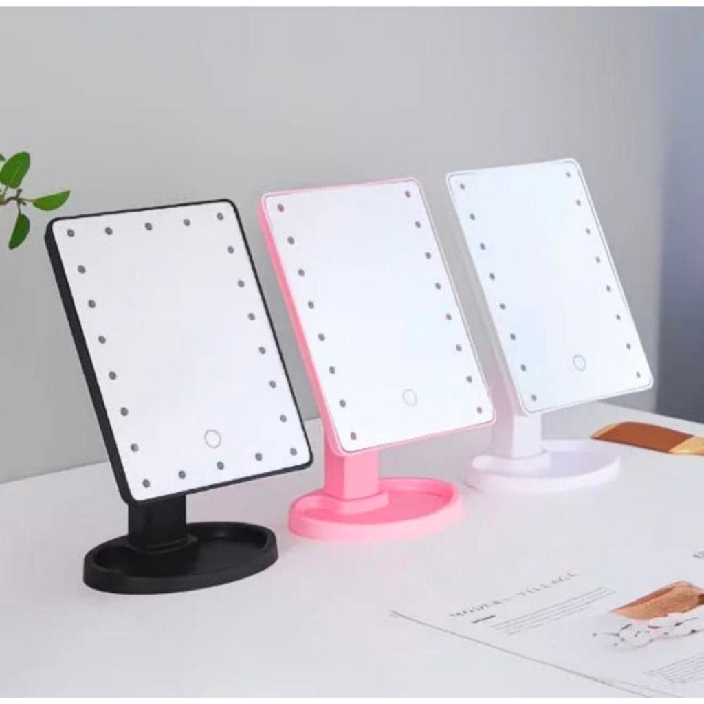 Espelho De Mesa Maquiagem Com 16 Leds Rotação Quadrado