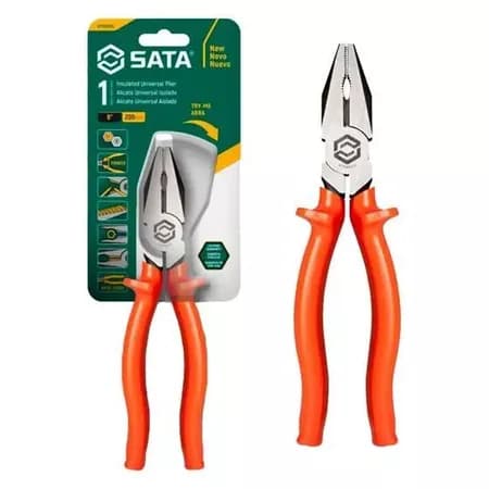 Alicate BELZER SATA Universal 8 Laranja Polegadas Aço Cromo Vanádio Com Isolação 1000v