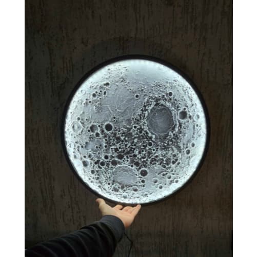 Luminária de Parede Lua Artemis II LED Decorativa Abajur Lua Cheia Realista Luz Ambiente Quarto