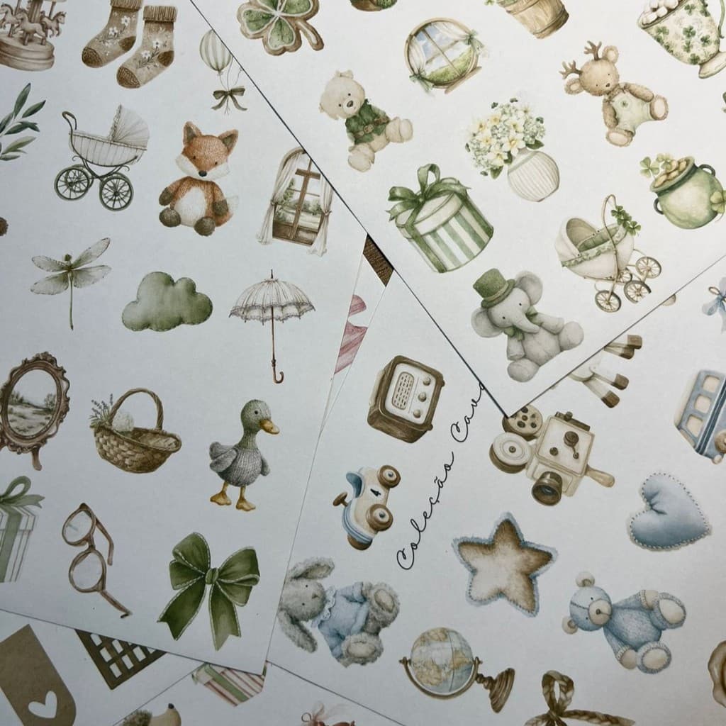 Adesivos Fofos Scrapbook Planner Agenda Caderno Papelaria Cute Cartela Scrapbook  Artesanato DIY
