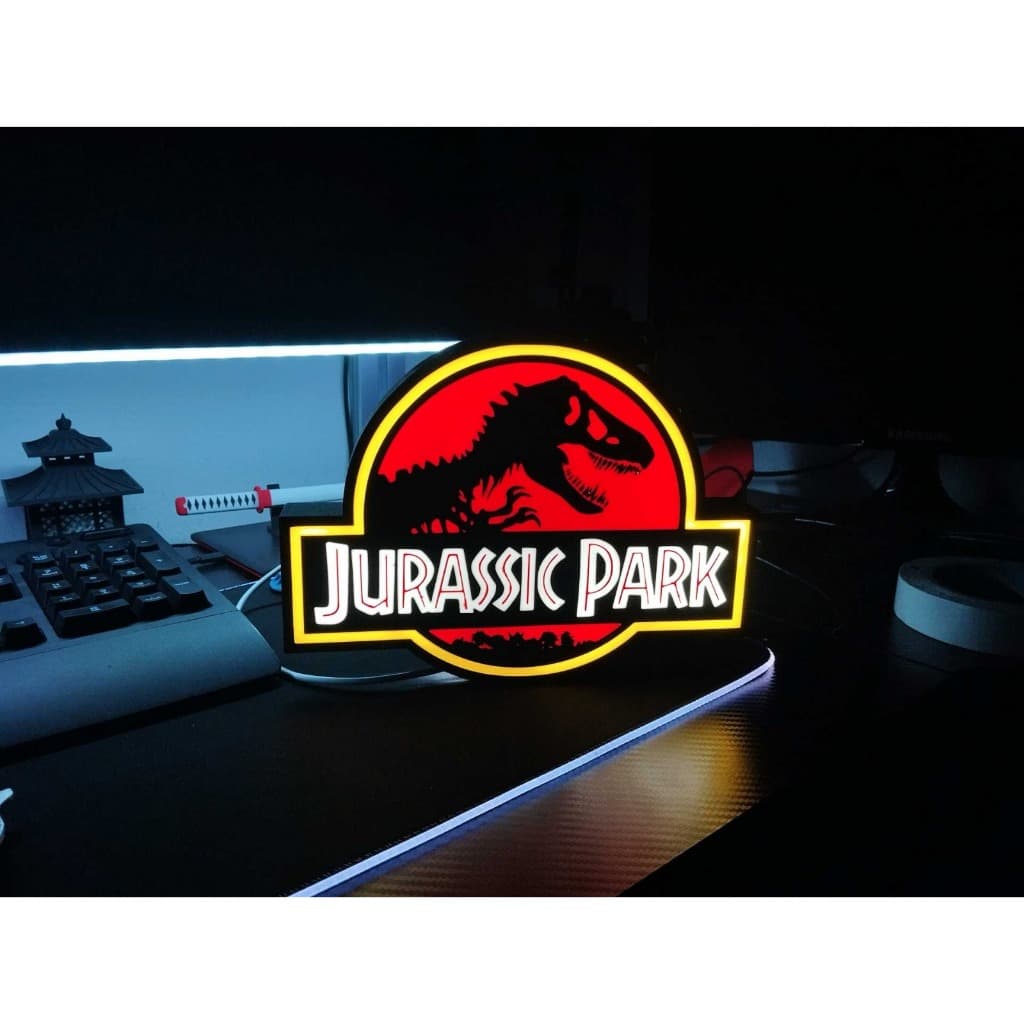 Luminária Decorativa Exclusiva Jurassic Park (Impressão 3D e LED)