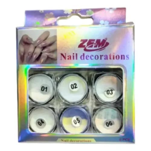 Pó Cromado para Unhas Kit 6 Cores Pigmento Chrome Efeito Espelho Holográfico